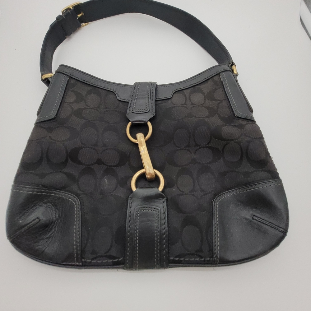 Black Coach Signature Shoulder Bag